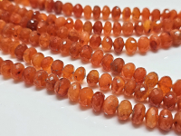 Carneol�Buttonstrang�facettiert ca.�8-10 mm / ca. 40 cm