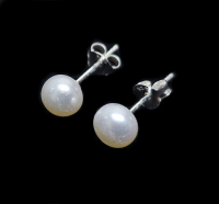 2 Paar�Perlen�Ohrstecker (S��wasserzuchtperlen)� ca. 6 mm auf 925 Silber - Einzelset