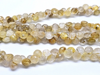 Goldrutilquarz�facettierter Kettenstrang ca. 7�mm / ca. 40 cm