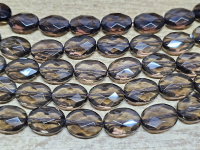 Rauchquarz Kettenstrang Oval facettiert ca. 20 x 15 mm / ca. 40 cm