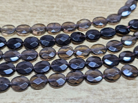 Rauchquarz Kettenstrang oval facettiert ca. 14 x 10 mm / ca. 40 cm