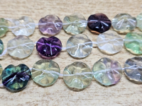 Fluorit Kettenstrang Scheibe gewellt ca. 20 mm / ca. 40 cm