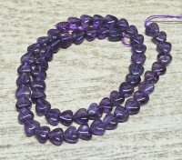 Amethyst Kettenstrang Herz ca. 8 mm / ca. 40 cm