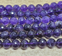 Amethyst Kettenstrang Kugel facettiert ca. 12 mm / ca. 40 cm