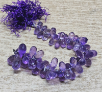 Amethyst Kettenstrang Pampel facettiert AA Qualit�t ca. 6x8 - 8x12 mm / ca. 15 cm