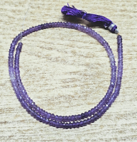 Amethyst Kettenstrang Button facettiert ca. 3-4 mm / ca. 40 cm