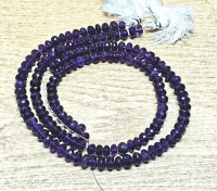 Amethyst Kettenstrang Button facettiert ca. 7-8 mm / ca. 40 cm