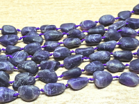 Amethyst Kettenstrang Nugget mattiert ca. 10-15 mm / ca. 40 cm