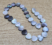 Perlmutt / Black Lip Kettenstrang Herz ca. 15 mm / ca. 40 cm