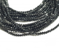 schwarzer Spinell Kettenstrang Kugel facettiert ca. 2�mm�/ ca. 42 cm
