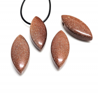 Navette Anh�nger Goldfluss (syn.) ca. 2,5 mm gebohrt ca. 40x18 mm