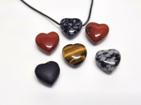 6er Set Anh�nger Herz klein gebohrt - verschiedene Steinsorten ca. 20x20 mm / 3 mm Bohrung - Einzelset