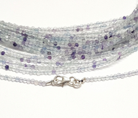 Fluorit Kugelkette�facettiert ca. 2 mm�/ ca. 45 cm mit Silberkarabiner