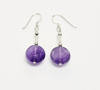 Amethyst Ohrh�nger facettiert an�925 Silber�ca. 38 x 12 mm
